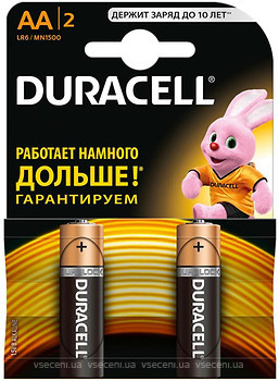 Фото Duracell AA Alkaline 2 шт Basic (81551267)