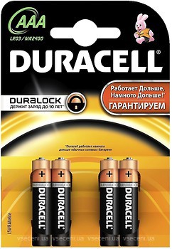 Фото Duracell AAA Alkaline 4 шт Basic (81417086)