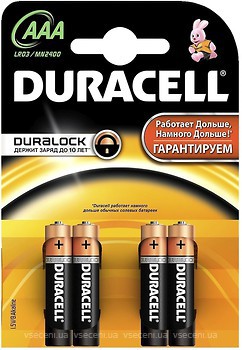 Фото Duracell AAA Alkaline 4 шт Basic (81417086)