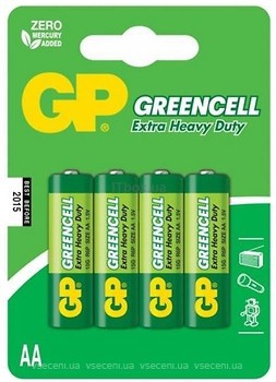 Фото GP Batteries AA Zinc-Carbon 4 шт Greencell (15G)