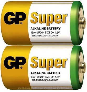 Фото GP Batteries D LR20 1.5B Super GP Alkaline 2 шт (13A-S2)