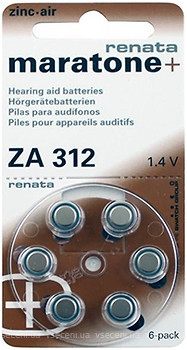 Фото Renata ZA312 1.4B Zinc Air 6 шт maratone+