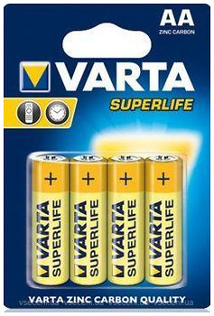 Фото Varta AA Zinc-Carbon 4 шт SuperLife (02006101304)