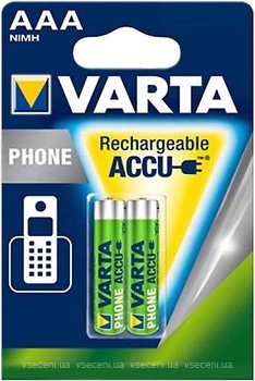 Фото Varta AAA 550mAh NiMh 2 шт Phone (58397101402)