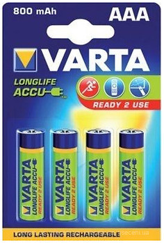 Фото Varta AAA 800mAh NiMh 4 шт LongLife Accu (56703101404)