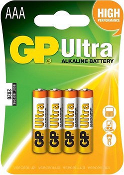 Фото GP Batteries AAA Alkaline 4 шт Ultra (24AU)