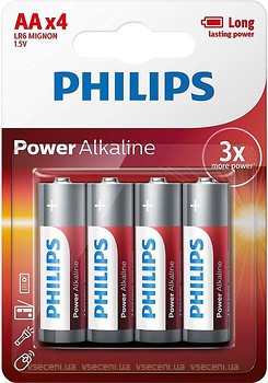 Фото Philips AA Alkaline 4 шт PowerLife (LR6P4B/10)