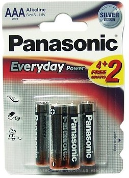 Фото Panasonic AAA Alkaline 6 шт Everyday Power (LR03REE/6B2F)