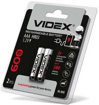 Фото Videx HR03/AAA 600mAh NiMh double blister/2 шт (23334)