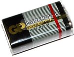Фото GP Batteries 6F22 Zinc Carbon Supercell 9V Shrink 1 шт (PG1604S-S1)