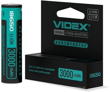 Фото Videx Li-ion 18650-P 3000mAh color box/1 шт (24450)
