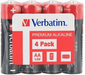 Фото Verbatim AA LR6 Mignon Alkaline Shrink 4 шт (49501)