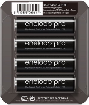 Фото Panasonic AA 2500mAh NiMh 4 шт Eneloop Pro (BK-3HCDE/4LE)