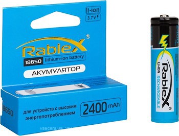 Фото Rablex 18650 Li-ion 2400 mAh з захистом 1 шт