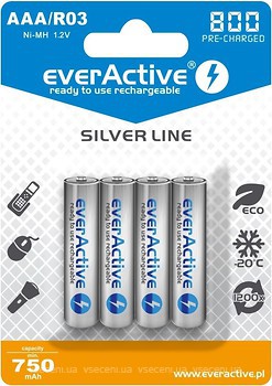 Фото EverActive AAA/R03 Ni-Mh 1.2V 800mAh 4 шт (EVHRL03-800)