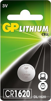 Фото GP Batteries CR-1620 3B Lithium 1 шт (CR1620-U1)