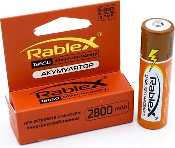 Фото Rablex 18650 Li-ion 2800 mAh без захисту 1 шт