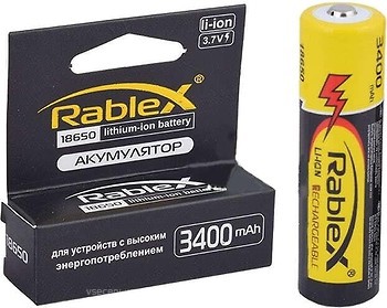 Фото Rablex 18650 Li-ion 3400 mAh без захисту 1 шт