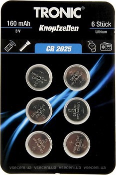 Фото Tronic CR-2025 Lithium 160 mAh 3V 6 шт