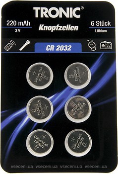 Фото Tronic CR-2032 Lithium 220 mAh 3V 6 шт