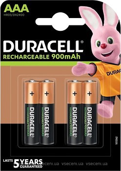 Фото Duracell AAA/HR03 DX2400 Ni-Mh Rechargeable 4 шт (5007338)