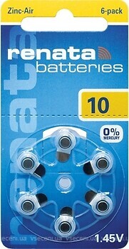 Фото Renata ZA10 1.45B Zinc Air 6 шт