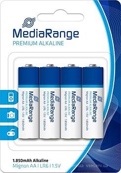 Фото MediaRange AA LR6 Premium Alkaline Mignon 1.5V 4 шт (MRBAT104)
