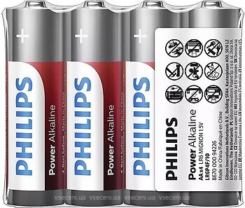 Фото Philips AA Alkaline 4 шт Power Alkaline (LR6P4F/10)