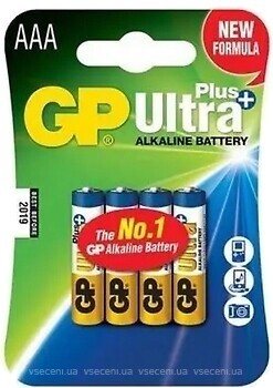 Фото GP Batteries AAA Alkaline 4 шт Ultra Plus (GP24AUP-2UE4)