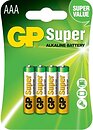 Фото GP Batteries AAA Alkaline 4 шт Super (24A-U4)