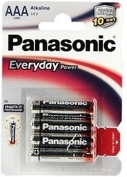Фото Panasonic AAA Alkaline 4 шт Everyday Power (LR03REE/4BR)