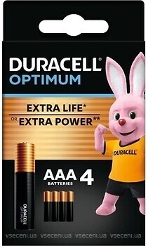 Фото Duracell AAA/LR03 Optimum 4 шт (5015596)