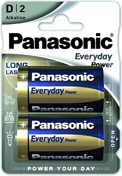 Фото Panasonic D Alkaline 2 шт Everyday Power (LR20REE/2B)