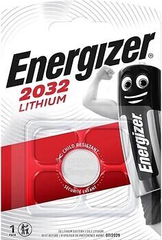 Фото Energizer CR-2032 3V Lithium 1 шт (E301021302)