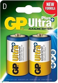 Фото GP Batteries D Alkaline 2 шт Ultra Plus (13AUP-U2)