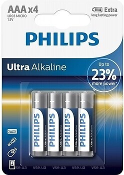 Фото Philips AAA Alkaline 4 шт PowerLife (LR03E4B/97)