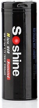 Фото Soshine 26650 5500mAh Li-ion 1 шт (26650USB-3.7-5500)