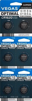 Фото Vegas Optimal CR-1620 3V Lithium 6 шт (VCR-1620BL6-OP)