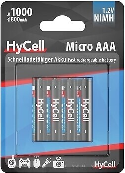 Фото Ansmann HyCell AAA/HR03 1000 mAh Ni-Mh 1.2V 4 шт (5030662)
