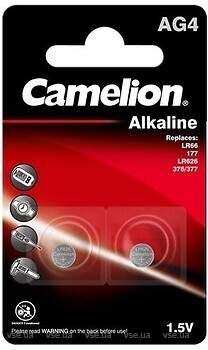 Фото Camelion AG4/LR66 2 шт (AG4-BP2/120 50204)