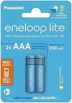Фото Panasonic AAA Eneloop Lite 550 mAh Ni-Mh 2 шт (BK-4LCCE/2CP)