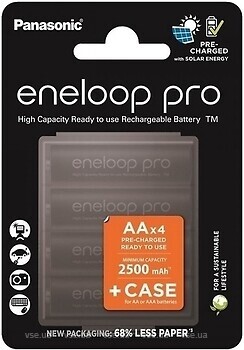 Фото Panasonic AA Eneloop Pro 2500 mAh Ni-Mh 4 шт (BK-3HCDEC4CP)