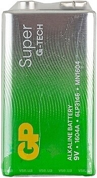 Фото GP Batteries Super Alkaline 9V 1604A21-S1 1 шт (ЦБ-0065569)