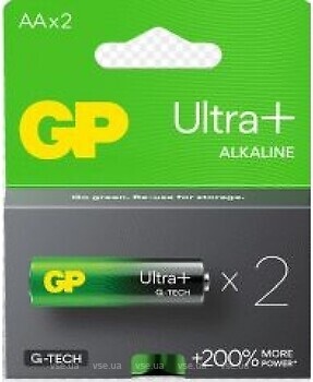 Фото GP Batteries Ultra Plus Alkaline 1.5V 15AUP21-SB2 2 шт (ЦБ-0066303)