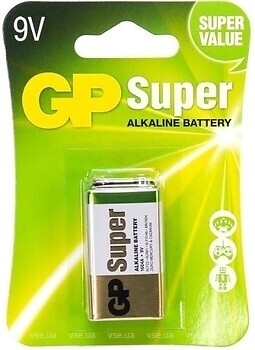 Фото GP Batteries Super Alkaline 9V 1604A-5UE 1 шт (01-0000124)