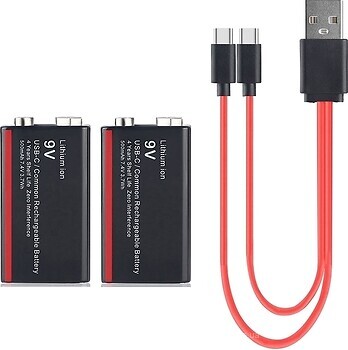 Фото Soshine 9V 6F22 LiUSB 7.4V 500 mAh 2 шт