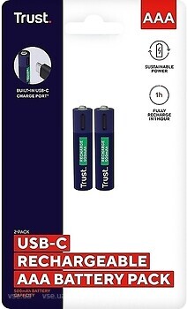 Фото Trust USB-C AAA 500 mAh Blue 2 шт (25585)