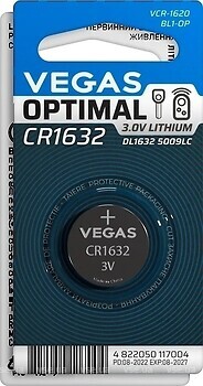 Фото Vegas Optimal CR1632 1 шт (VCR-1632BL1-OP)