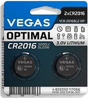 Фото Vegas Optimal CR2016 2 шт (VCR-2016BL2-OP)