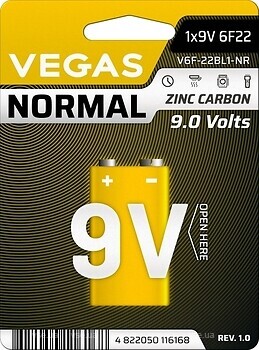 Фото Vegas Normal 9V 6F22 1 шт (V6F-22BL1-NR)